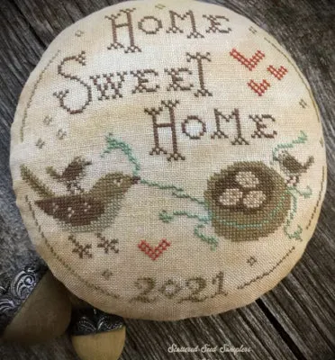Cross-Stitch Pattern HOME SWEET HOME Pinkeep, SS74 by Scattered Seed Samplers