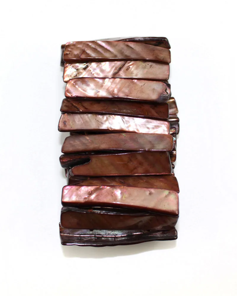 Dark Brown Natural Sea Shell Stick Shape Bracelet