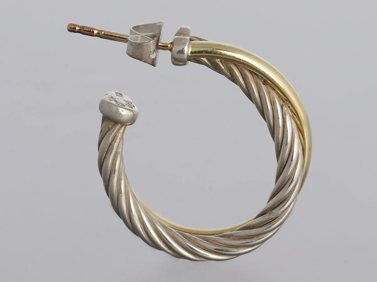 David Yurman Two-Tone Crossover Pierced Earrings