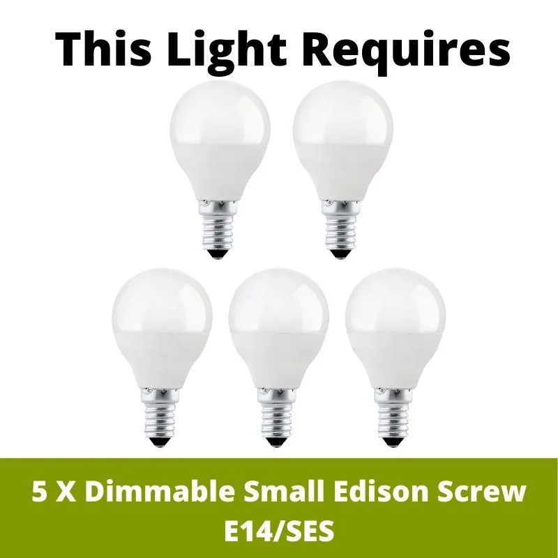 Duo I Chrome & Double Glass 5 Light Pendant Searchlight