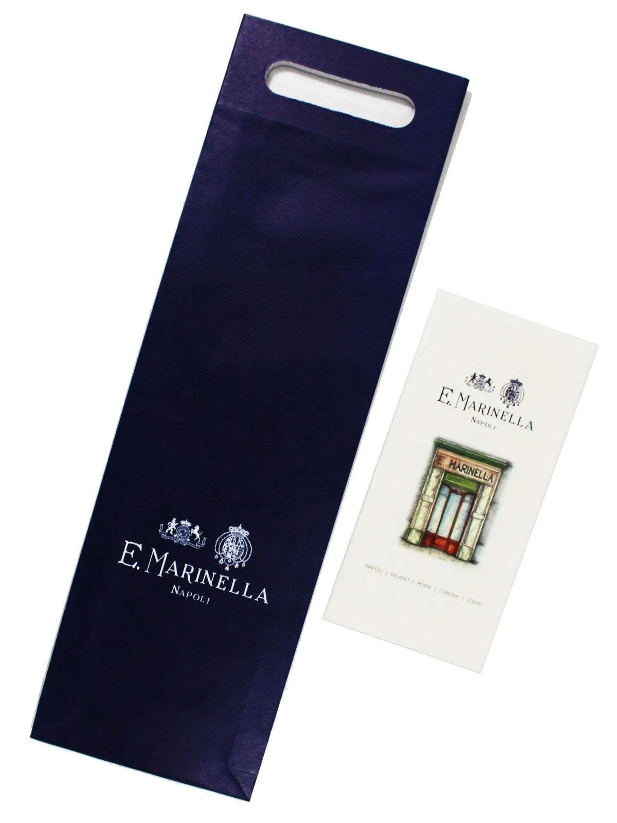 E. Marinella Silk Tie Navy Geometric Design - Wide Necktie
