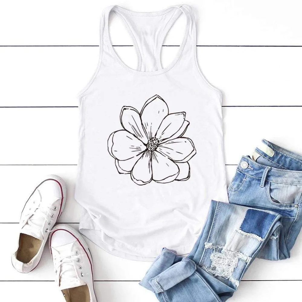 Elegant Flower Tank Top