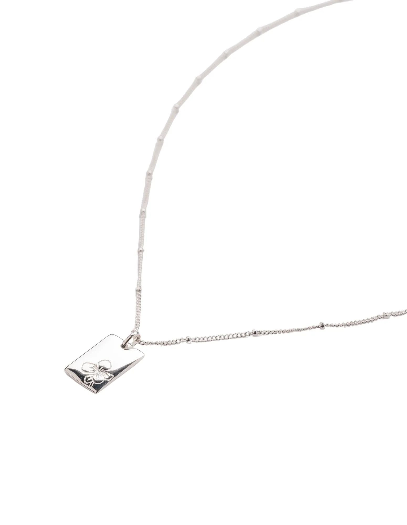 Elly Lou February Flower Necklace- Silver
