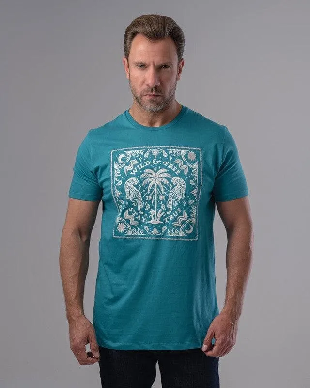 EMBROIDERED ROUND NECK T-SHIRT - GINZARY