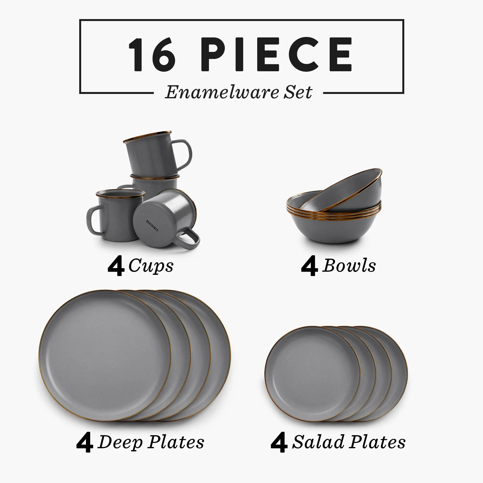 Enamelware Dining Collection - Slate Gray