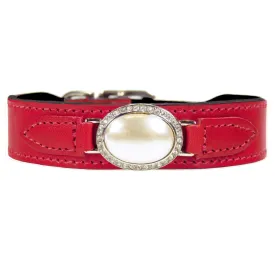 Estate Dog Collar in Ferrari Red & Nickel