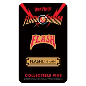 Flash Gordon " Flash! Ah-Ahh!" Enamel Pin Set