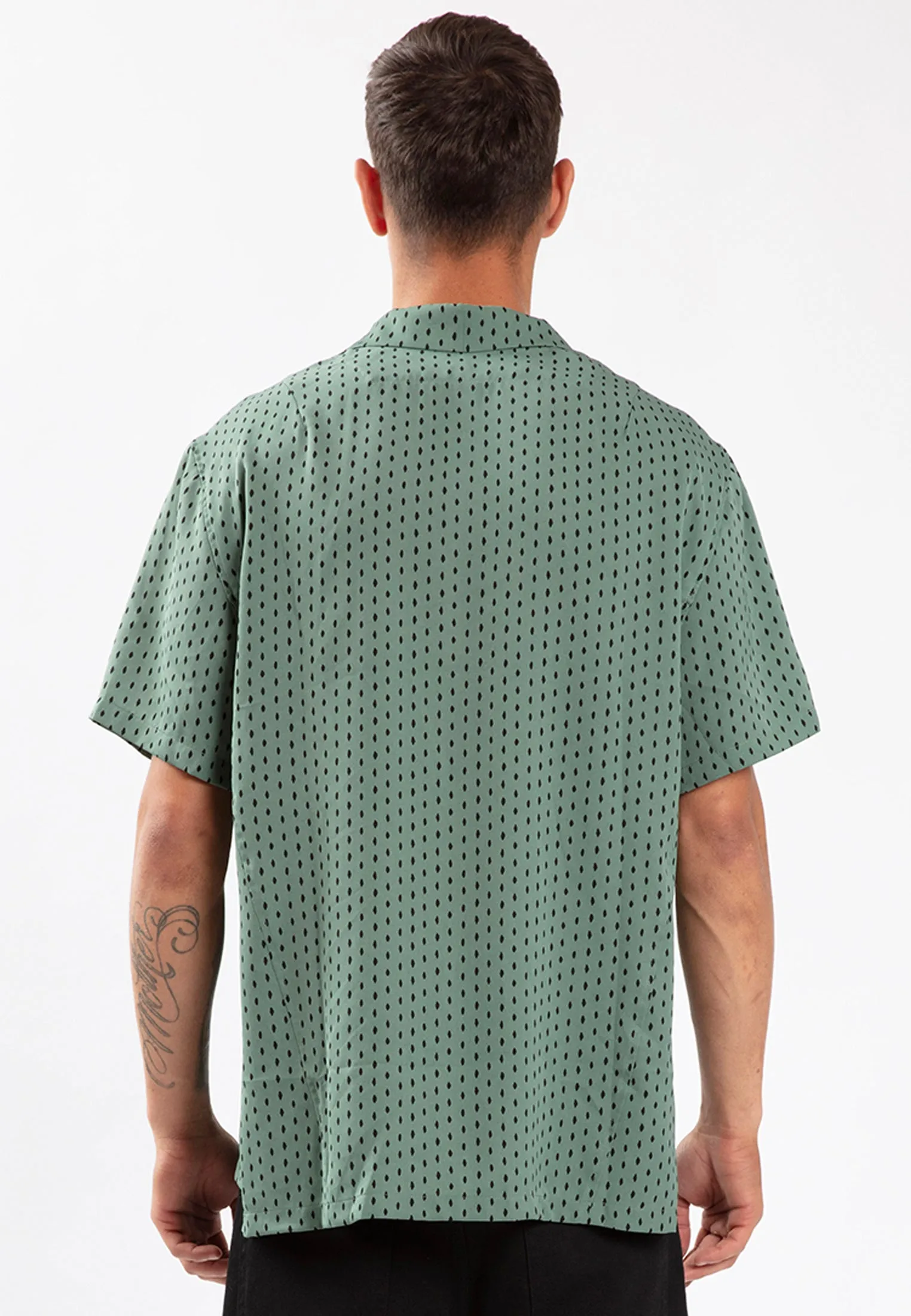 FLECK SHIRT OIL GREEN & BLACK