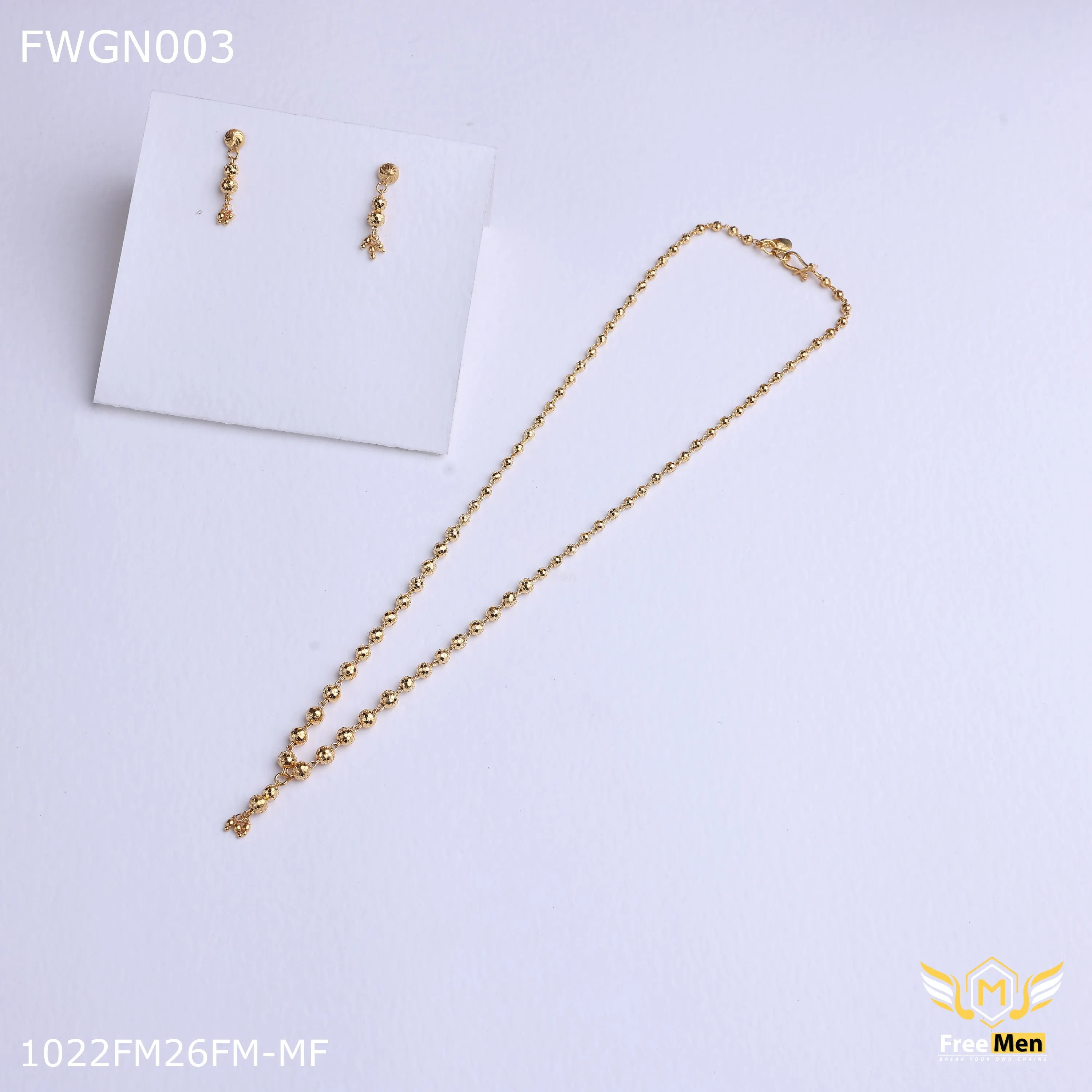 Freemen 1gm Balls Delicate Necklace With Earring for women - FWGN03