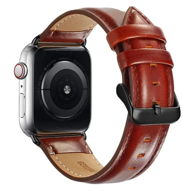 Genuine Leather Watch Band For Apple Watch
