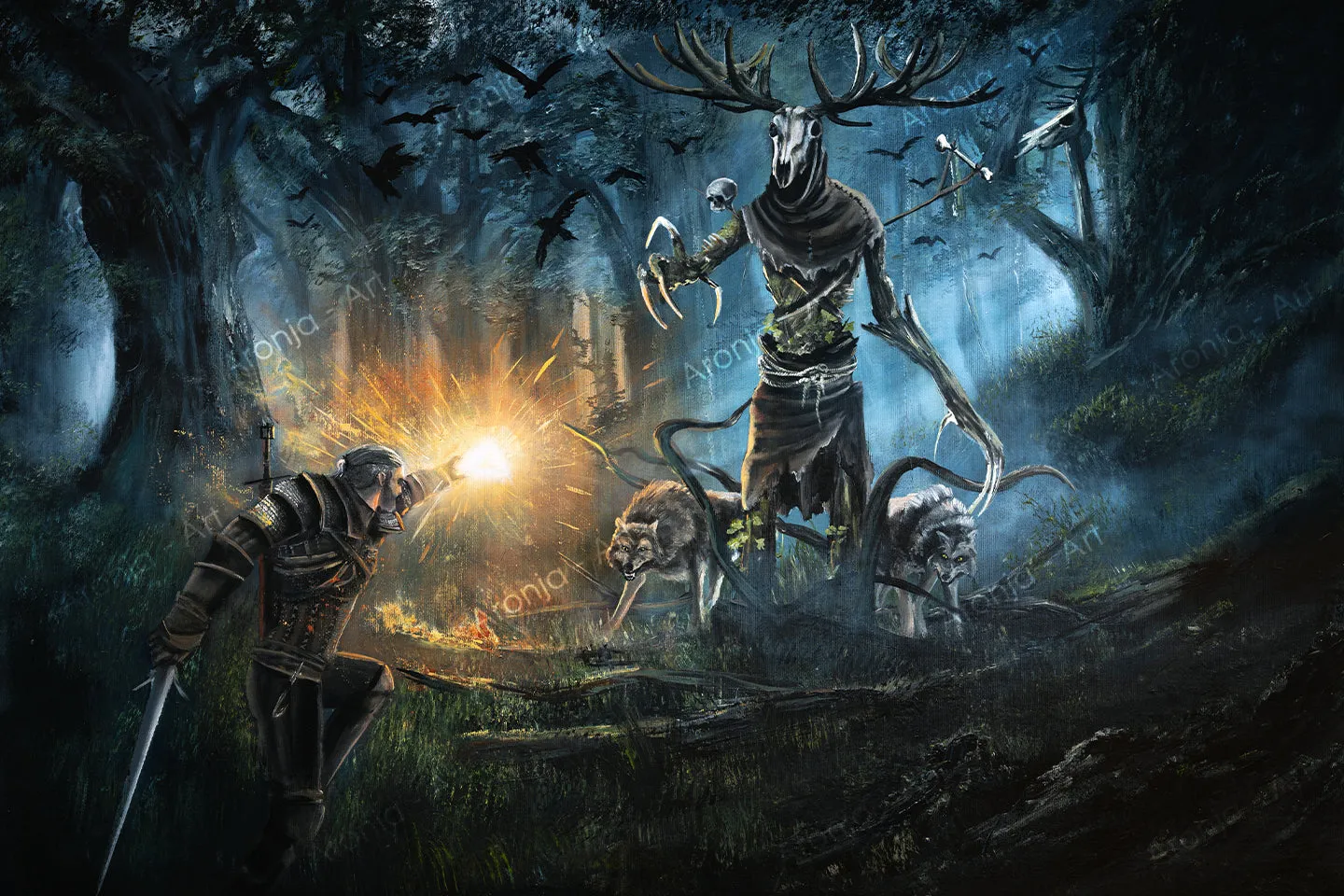 Geralt & the Leshen (Print)