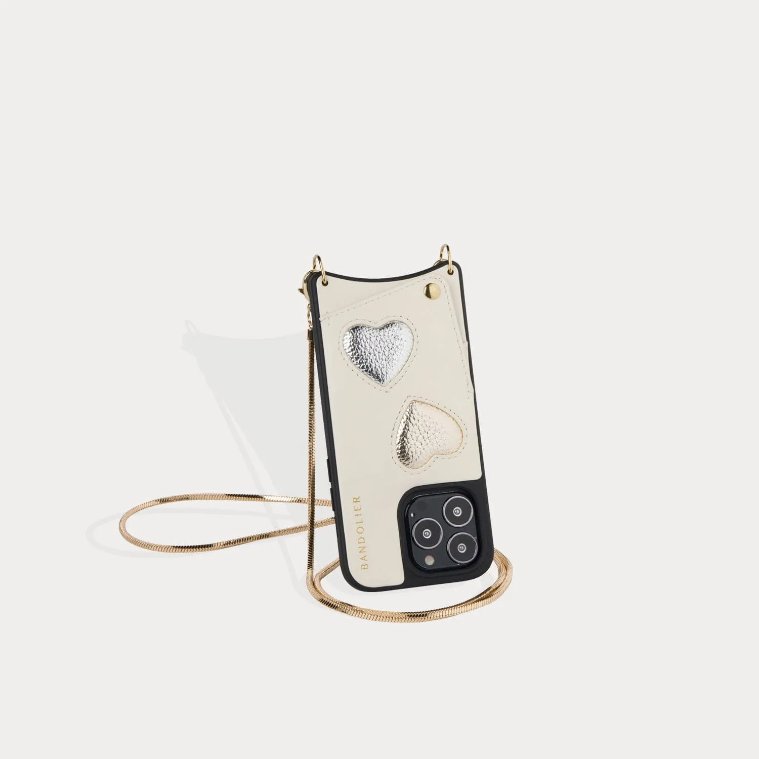 Gia Crossbody Bandolier - Heart Ivory/Gold