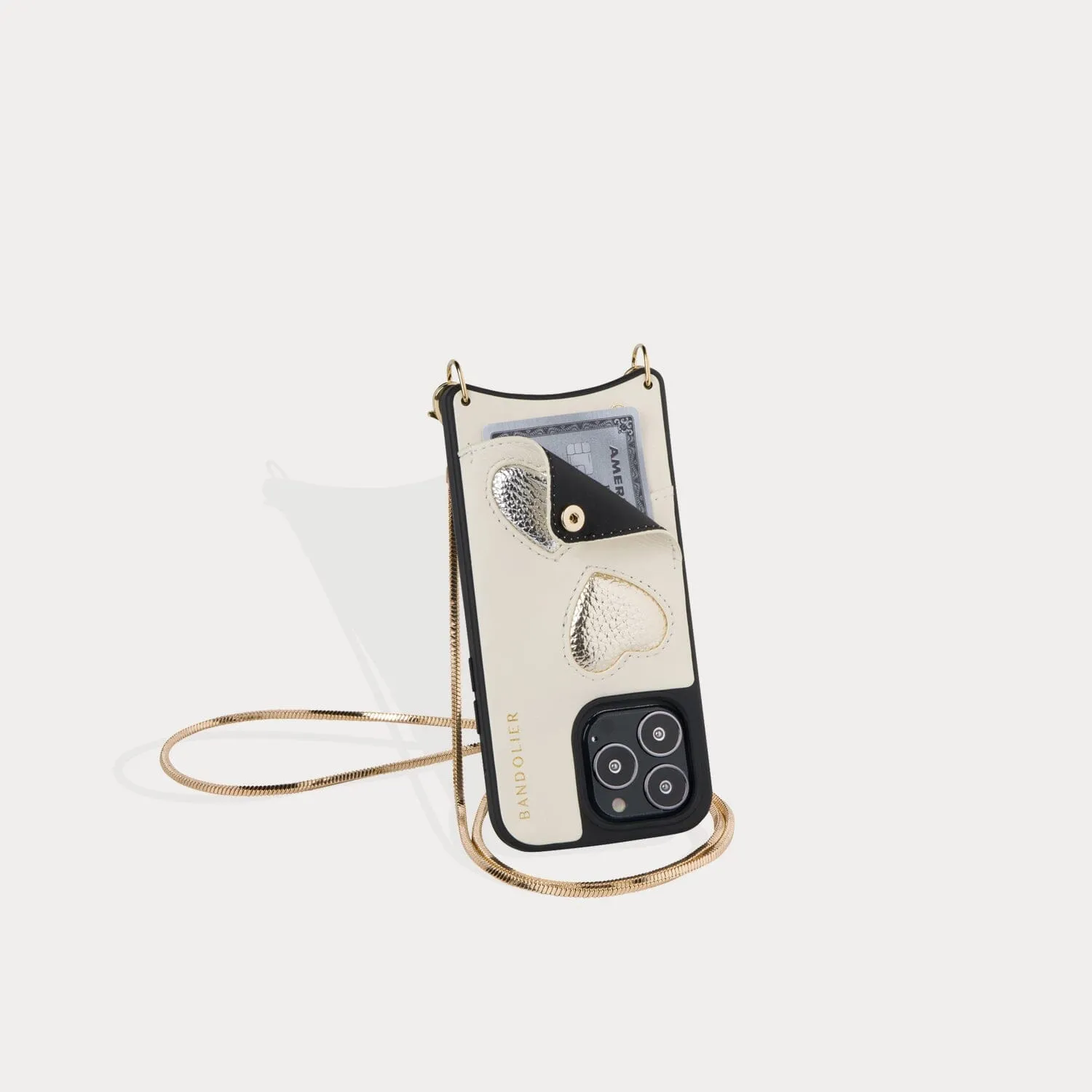 Gia Crossbody Bandolier - Heart Ivory/Gold