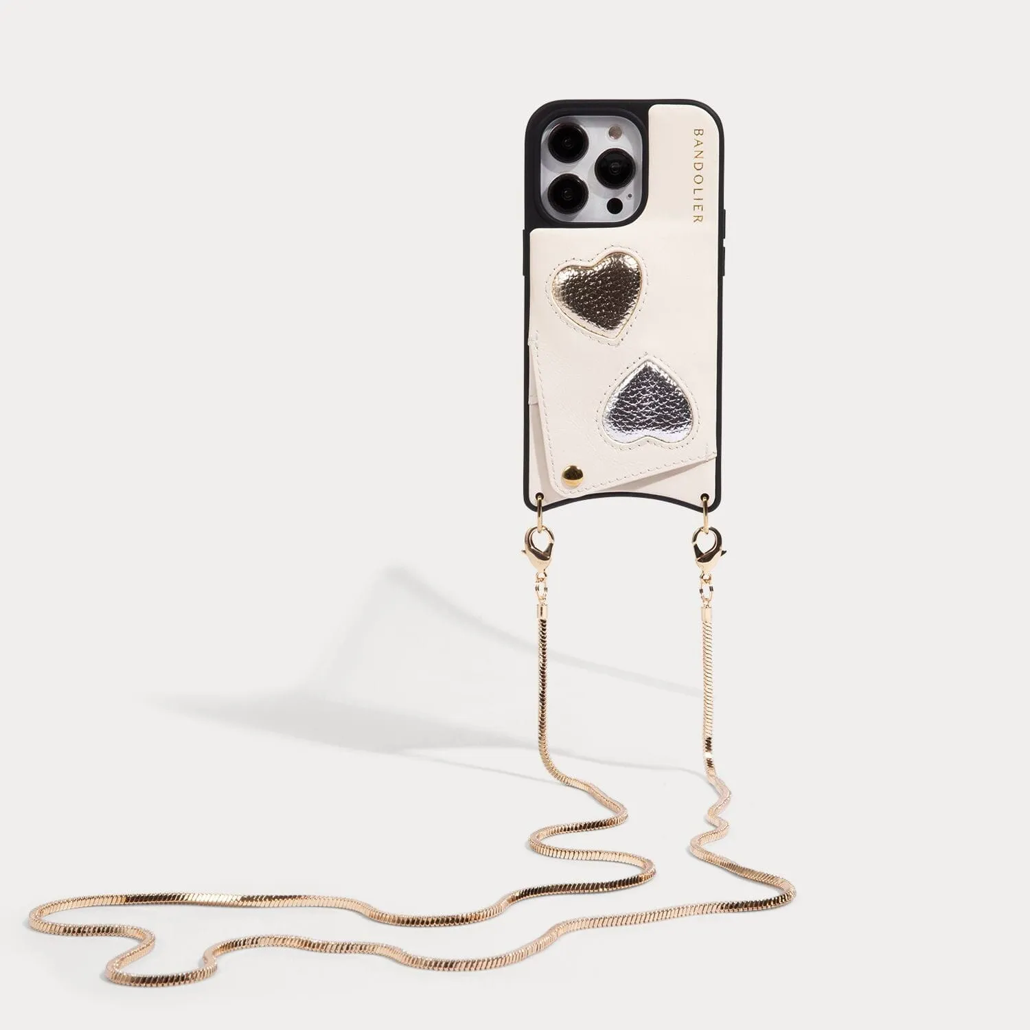 Gia Crossbody Bandolier - Heart Ivory/Gold