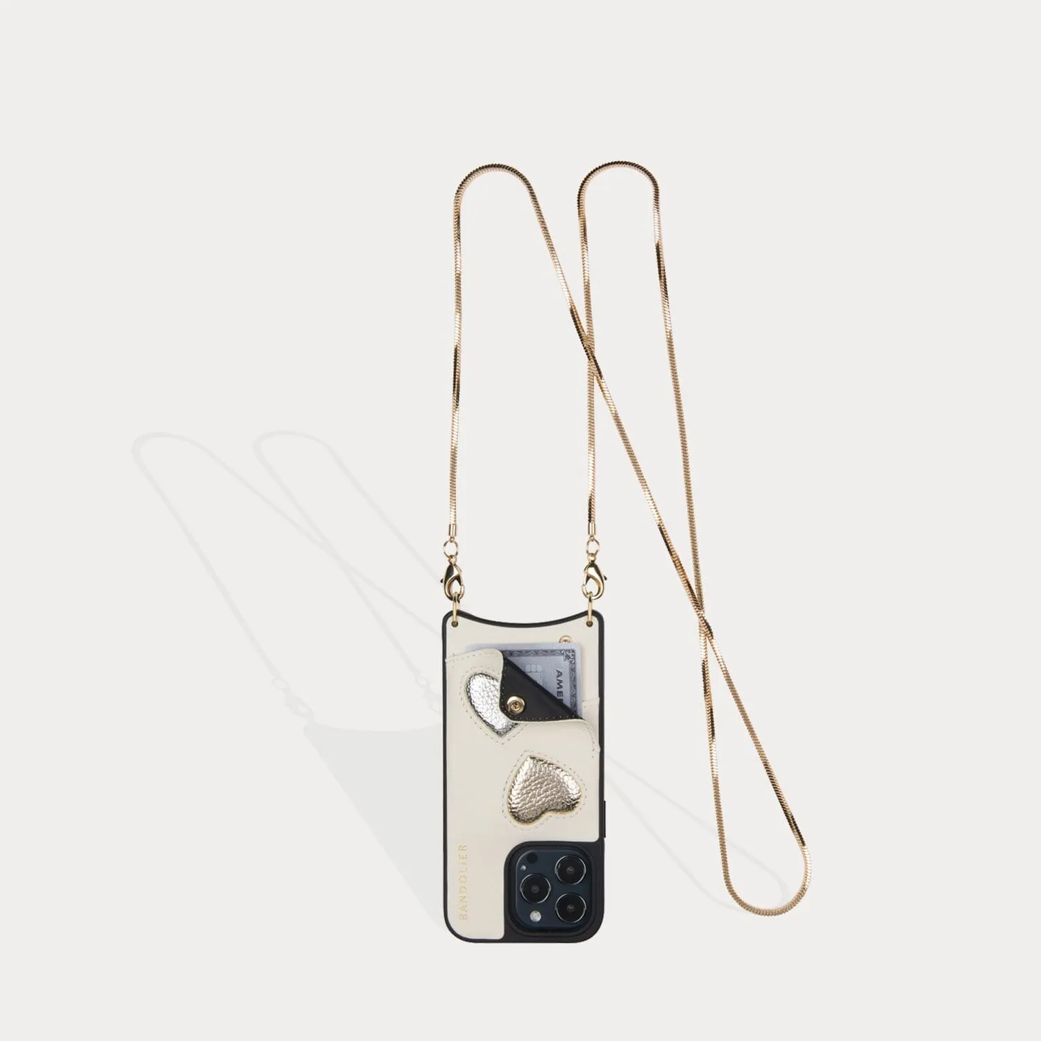 Gia Crossbody Bandolier - Heart Ivory/Gold