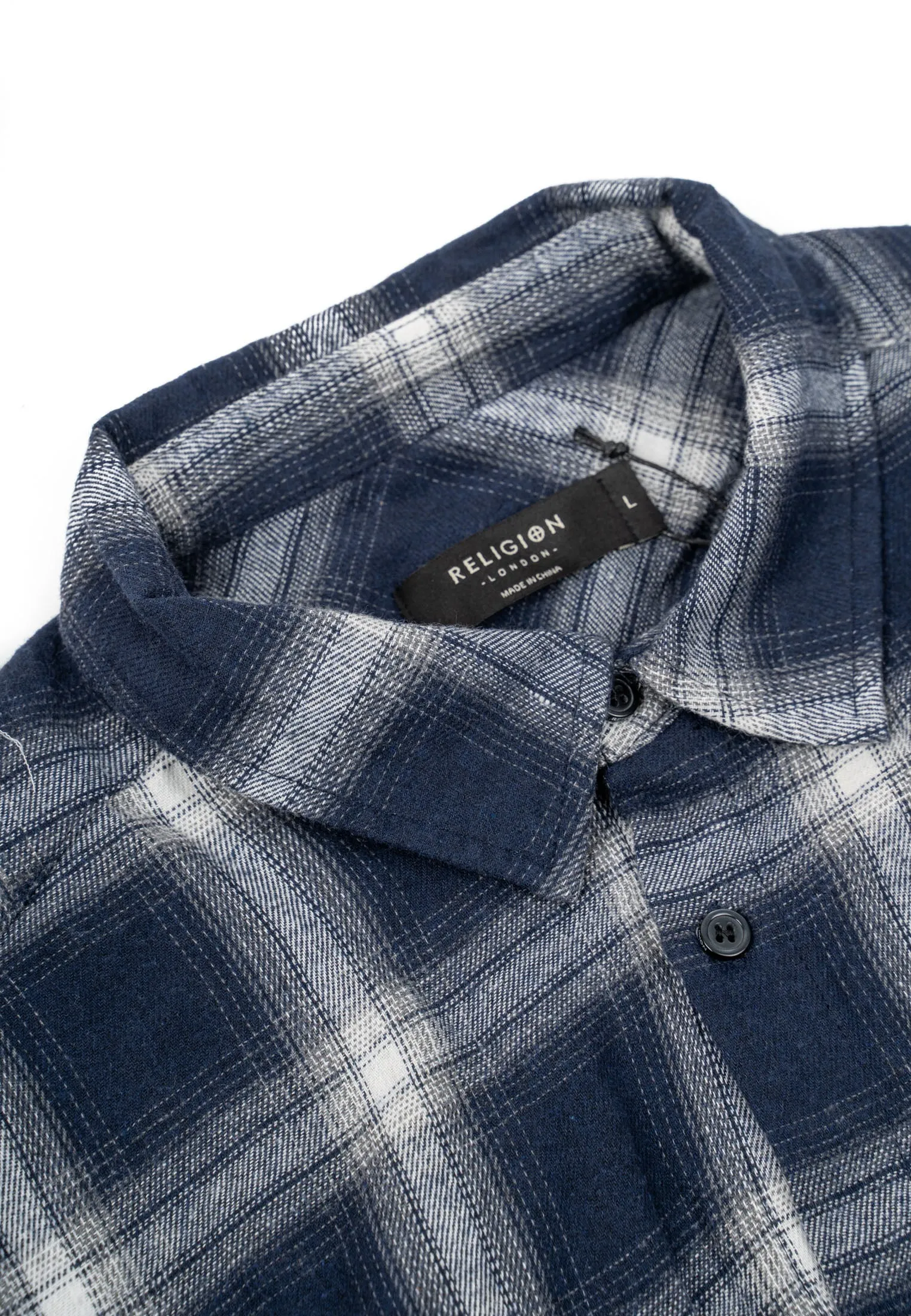 GRADIENT SHIRT NAVY & GREY