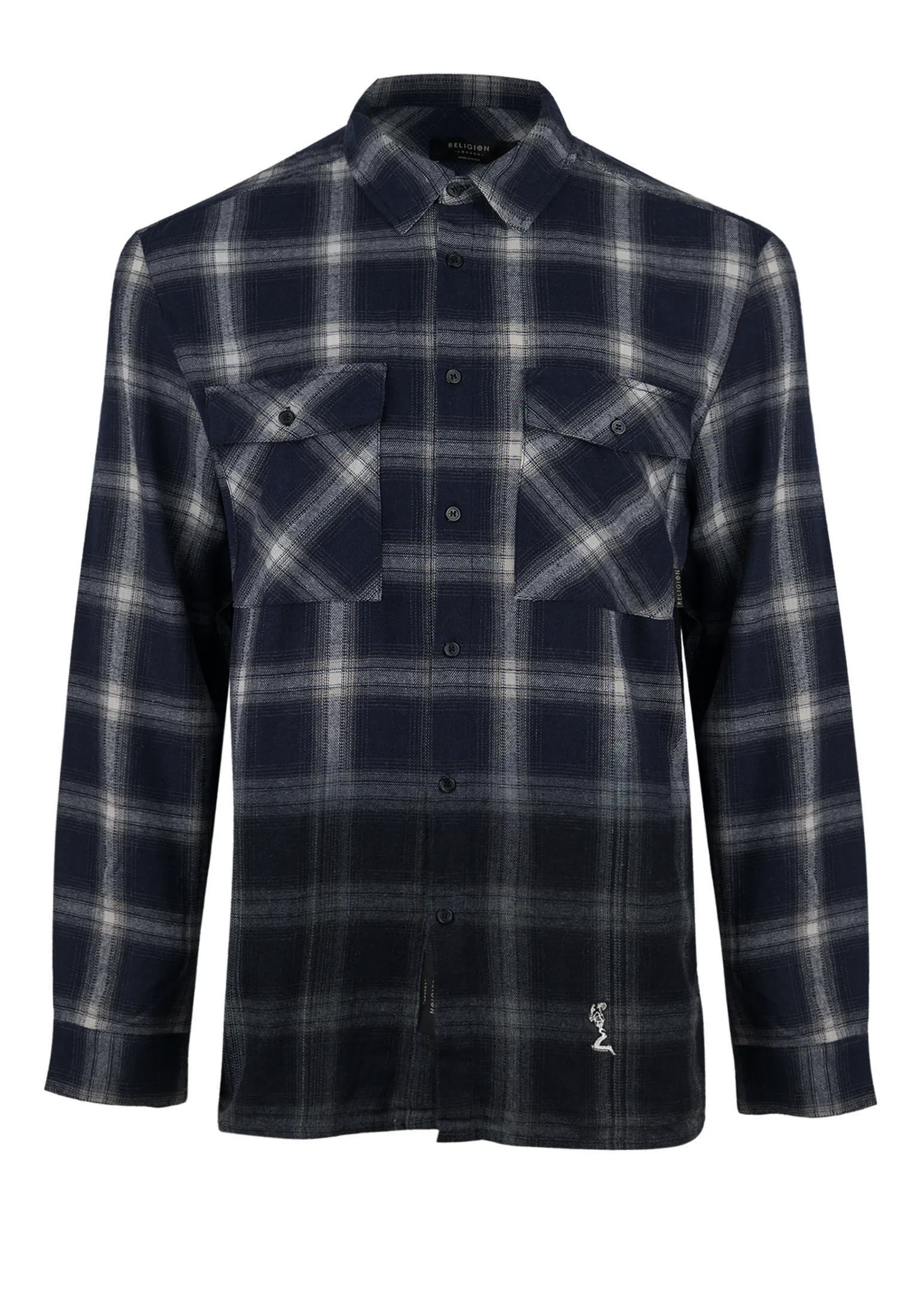GRADIENT SHIRT NAVY & GREY