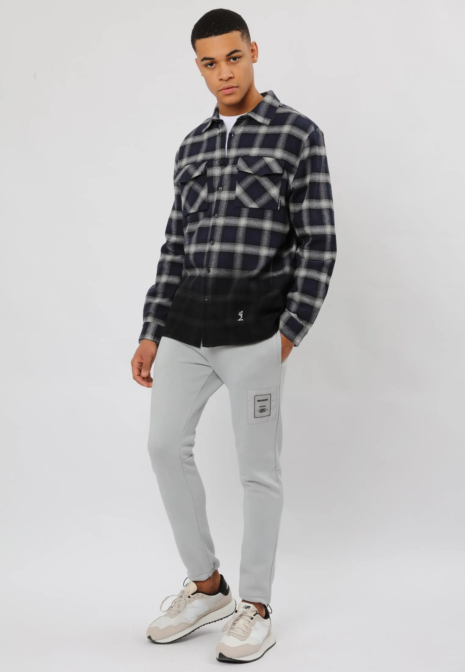 GRADIENT SHIRT NAVY & GREY