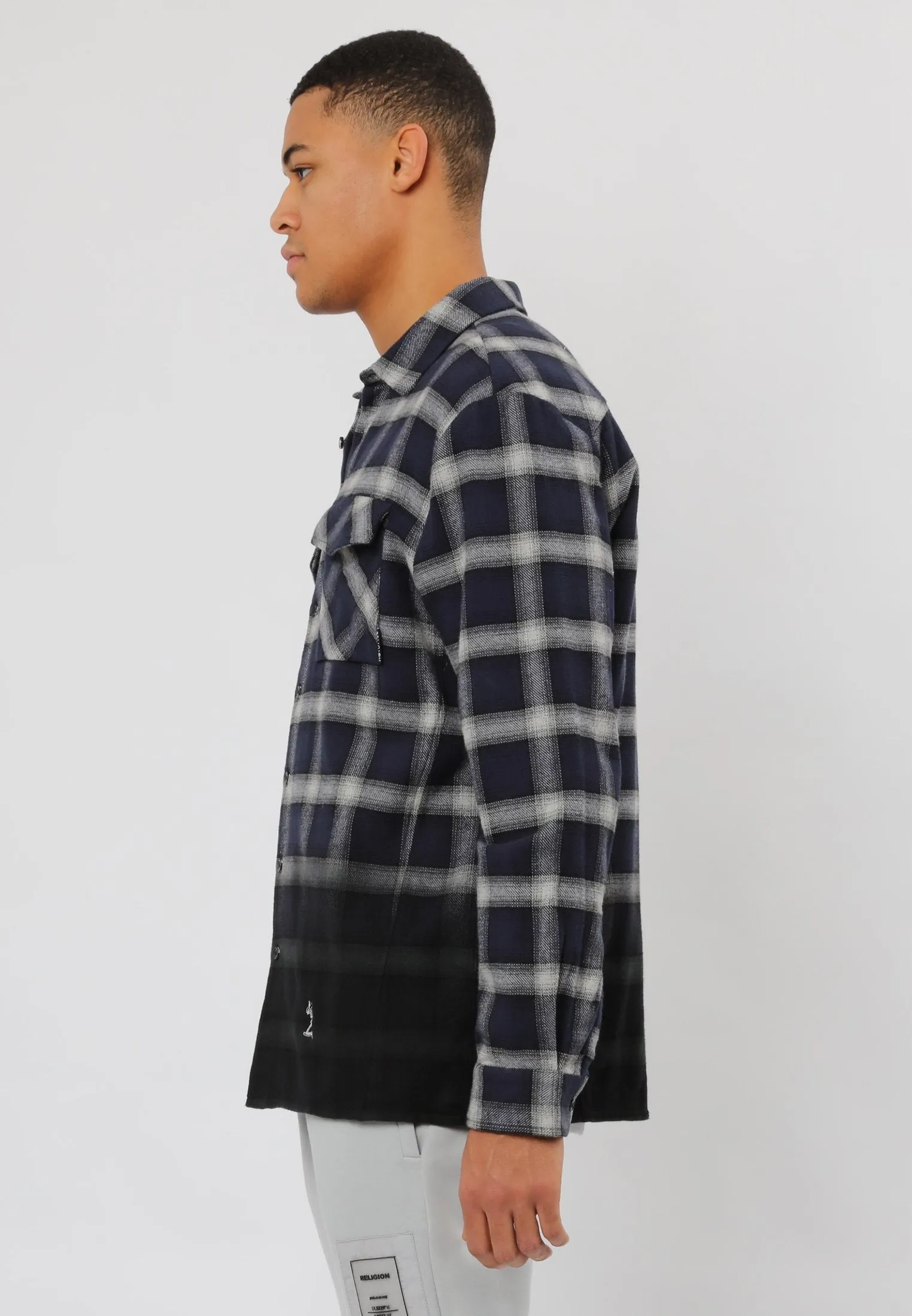 GRADIENT SHIRT NAVY & GREY