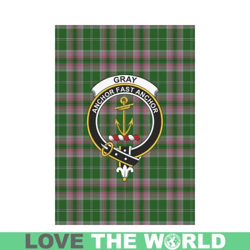GRAY HUNTING TARTAN CLAN BADGE GARDEN FLAG K7