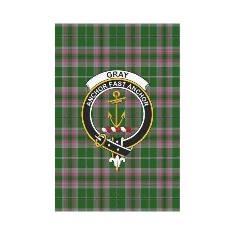 GRAY HUNTING TARTAN CLAN BADGE GARDEN FLAG K7