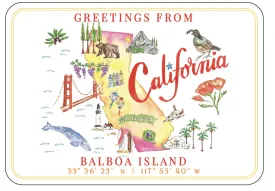 Greetings from California Balboa Island Postcard