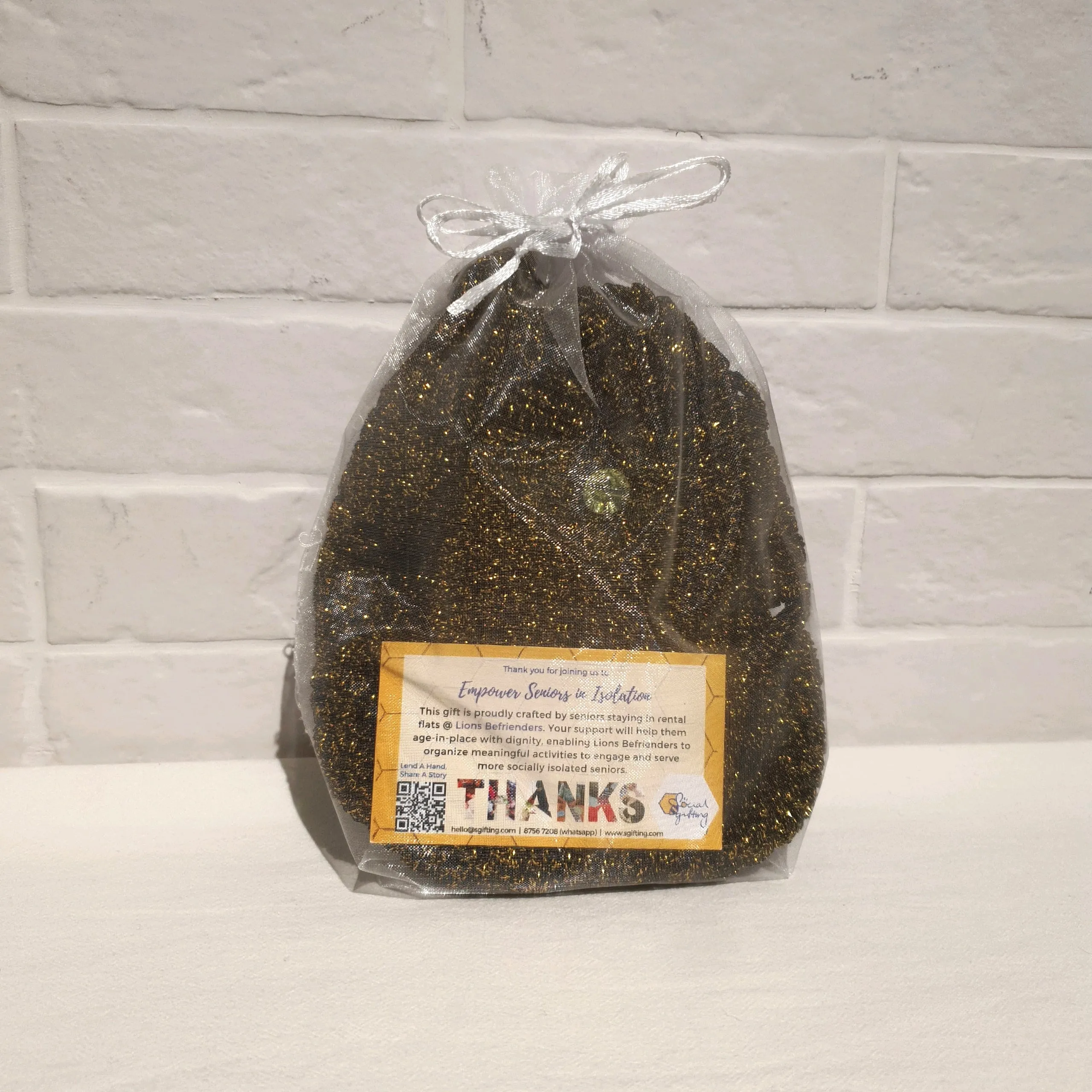 Hand Crocheted Drawstring with Cardholder Pouch