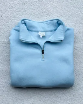 Icy Blue Basic Blank Quarter-Zip Sweatshirt