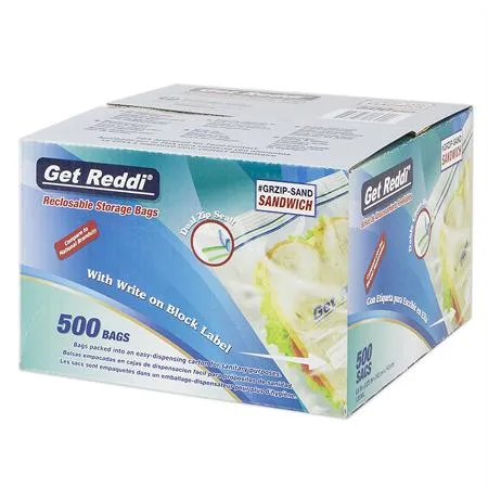 Inteplast Get Reddi Double Zipper Reclosable Sandwich Bag