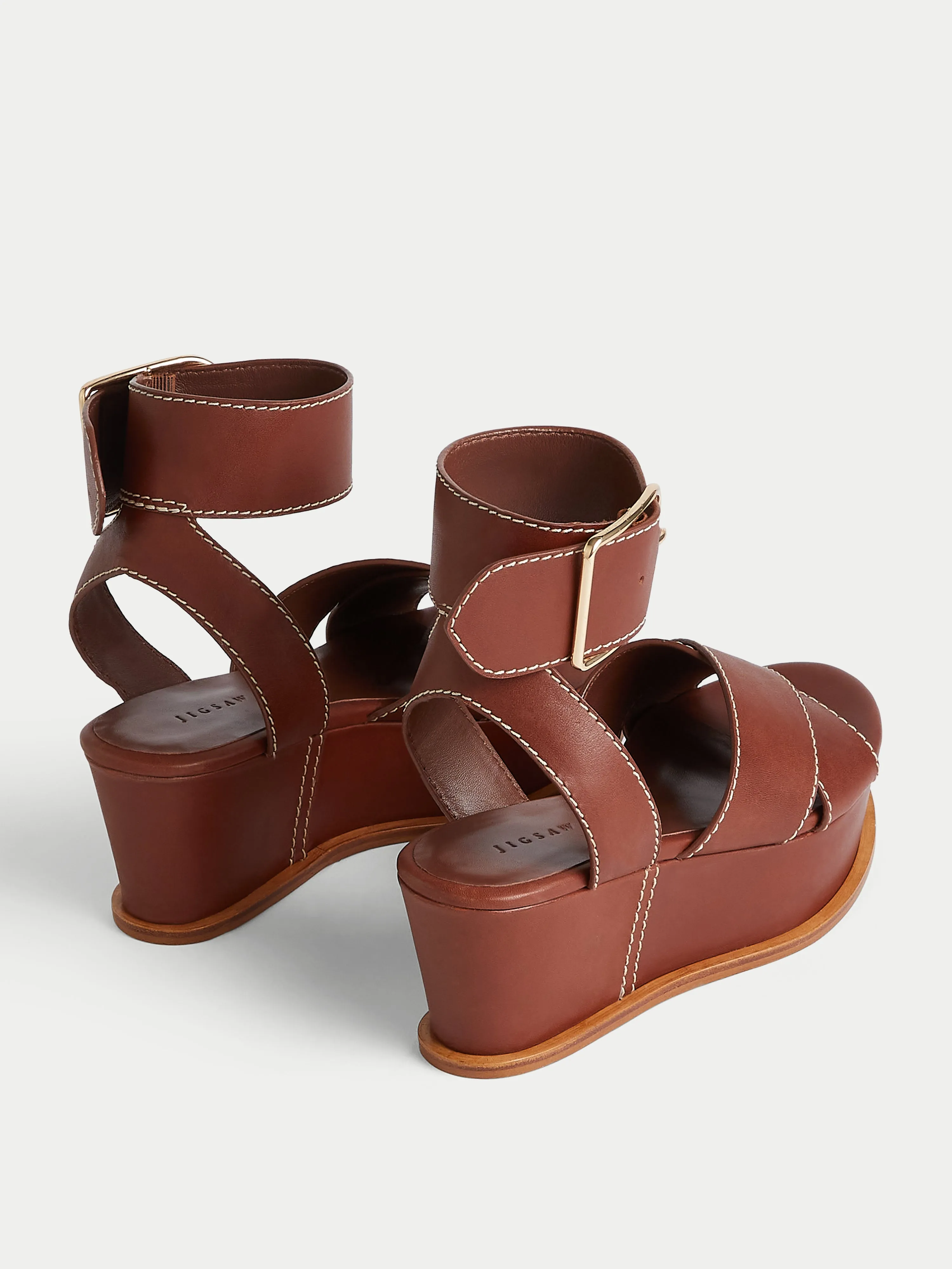 Ives Leather Wedge | Tan