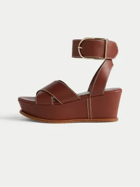 Ives Leather Wedge | Tan