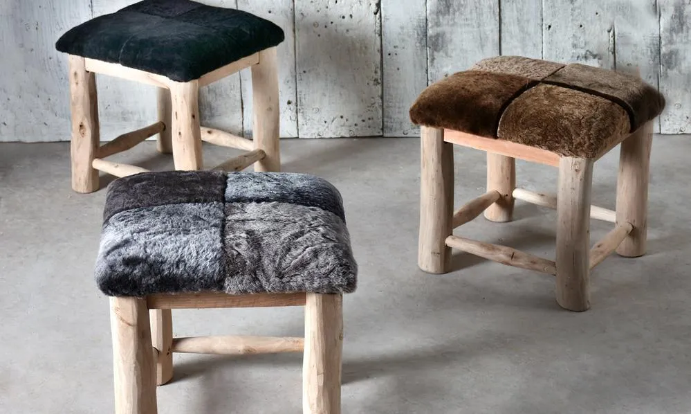 Jaipur Oriental Footstool - Charcoal