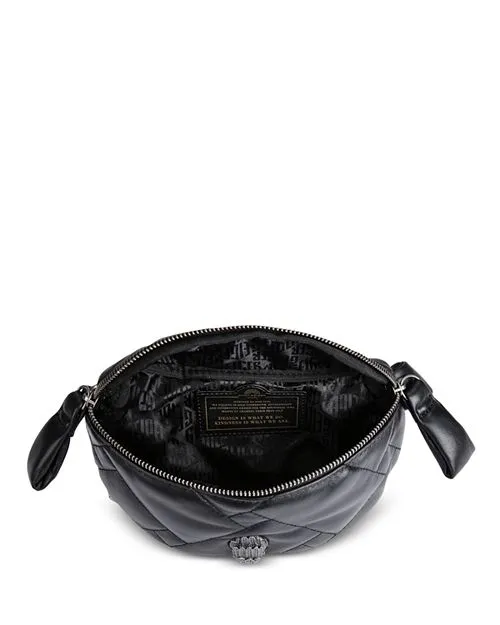 Kensington KURT GEIGER LONDON Mini Quilted Leather Belt Bag in Black