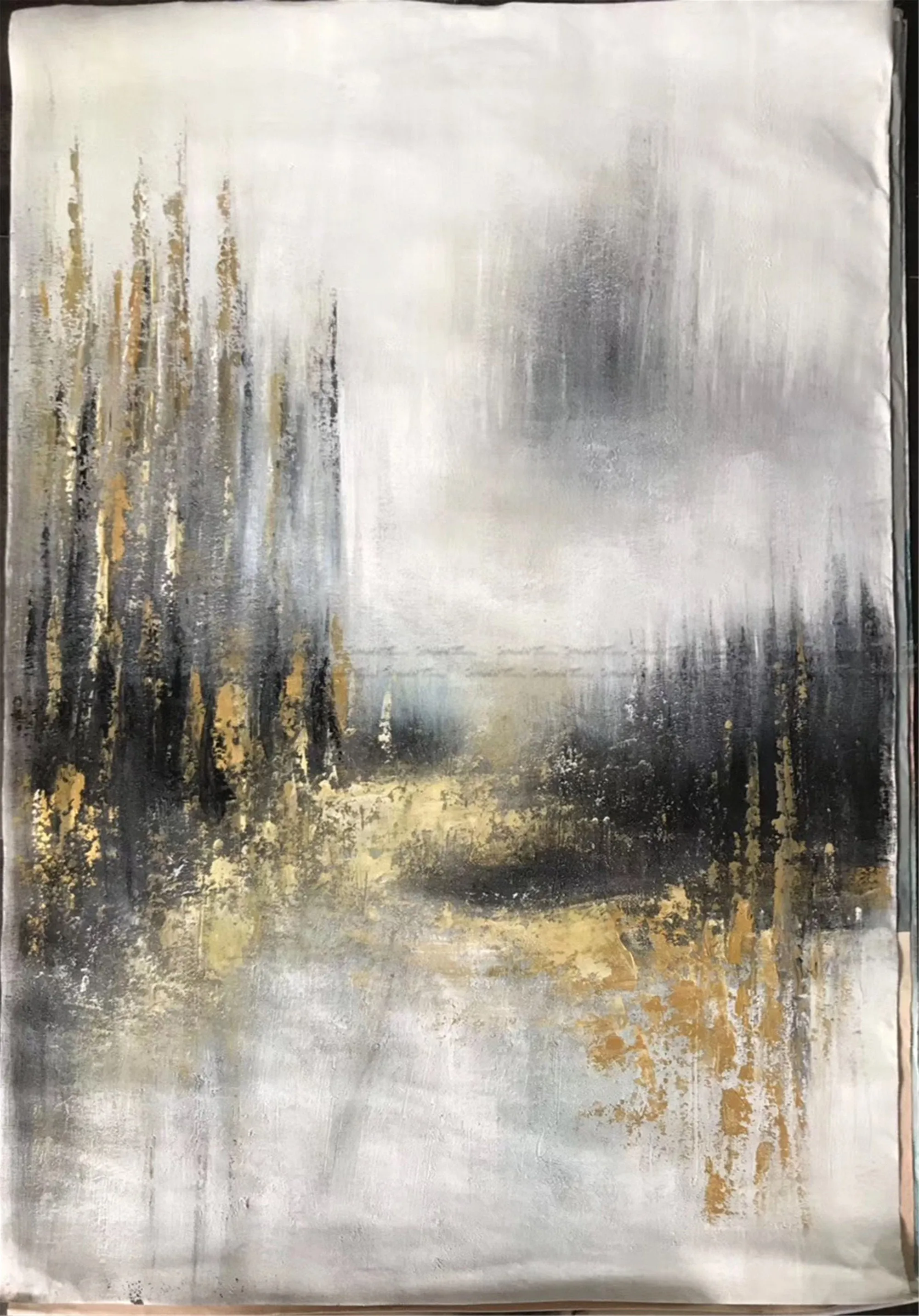 Large Original Gold Art Abstract Canvas Painting For Living Room Gp056