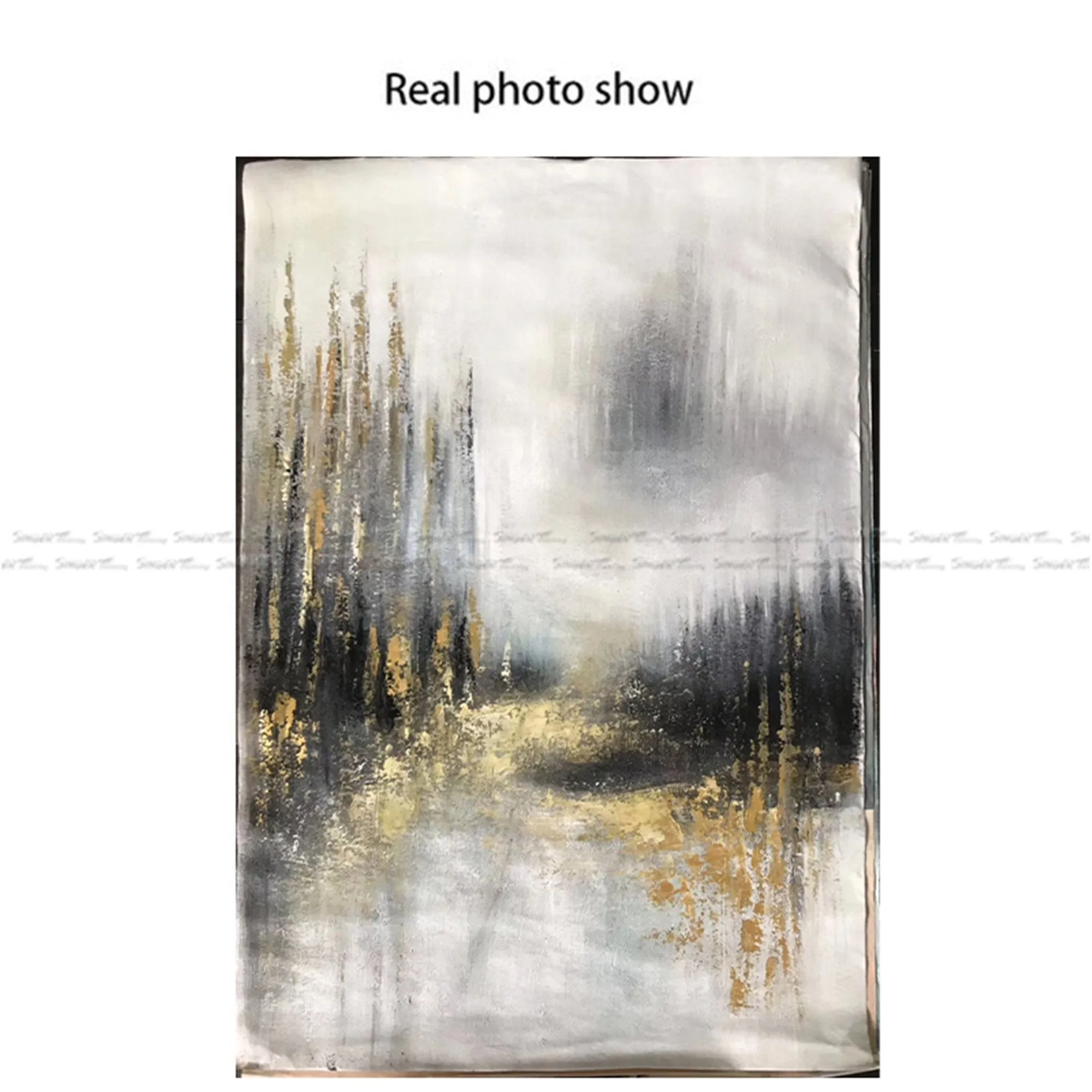 Large Original Gold Art Abstract Canvas Painting For Living Room Gp056