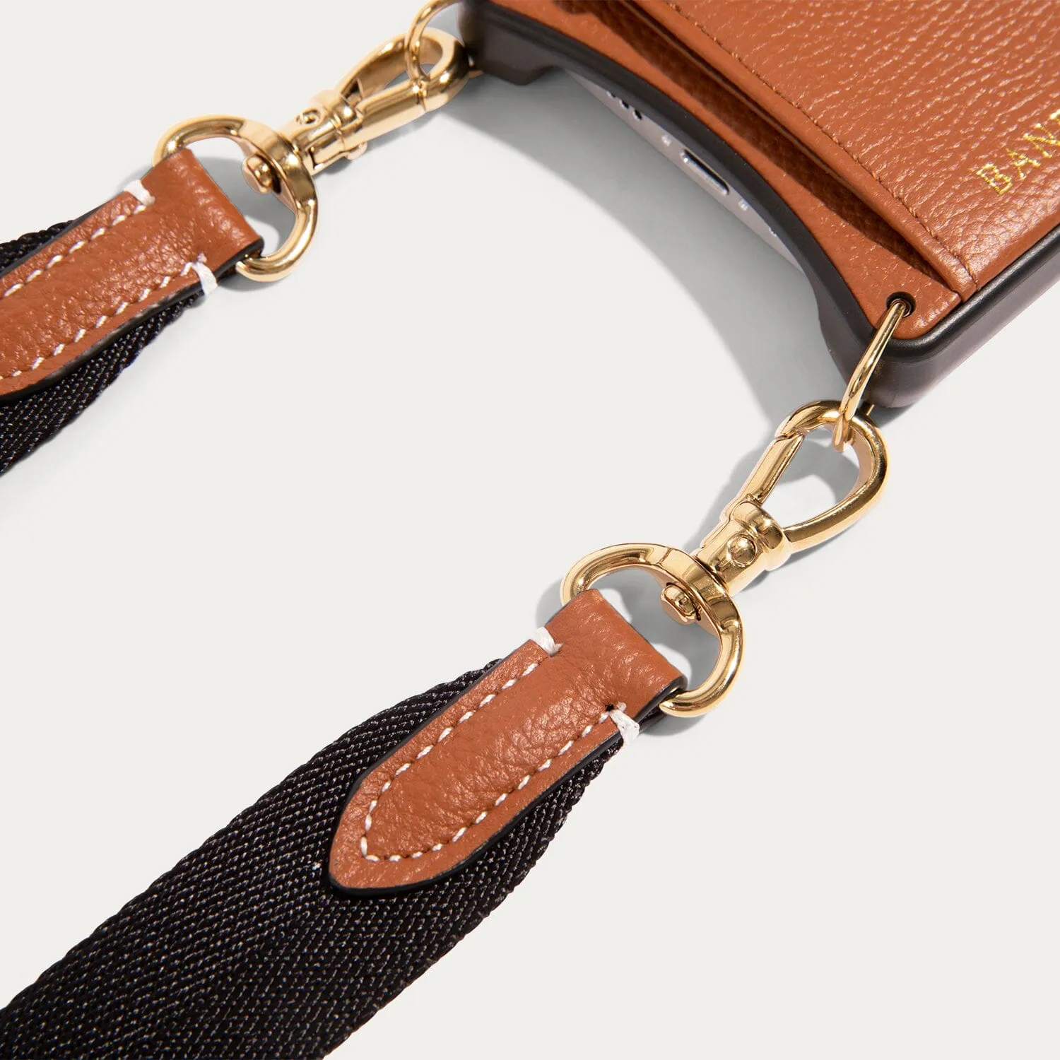 Lauren Leather Crossbody Bandolier - Sienna/Gold