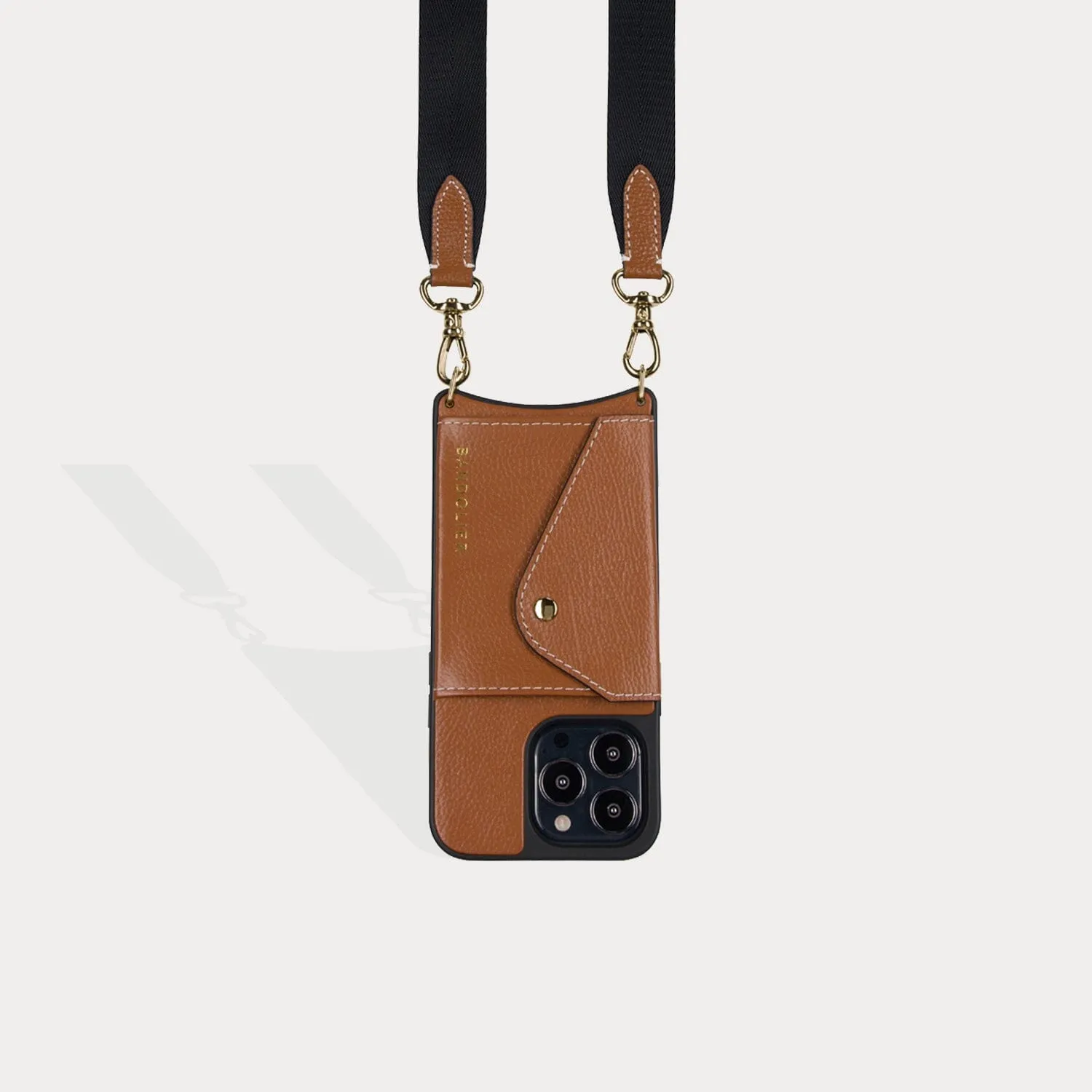 Lauren Leather Crossbody Bandolier - Sienna/Gold