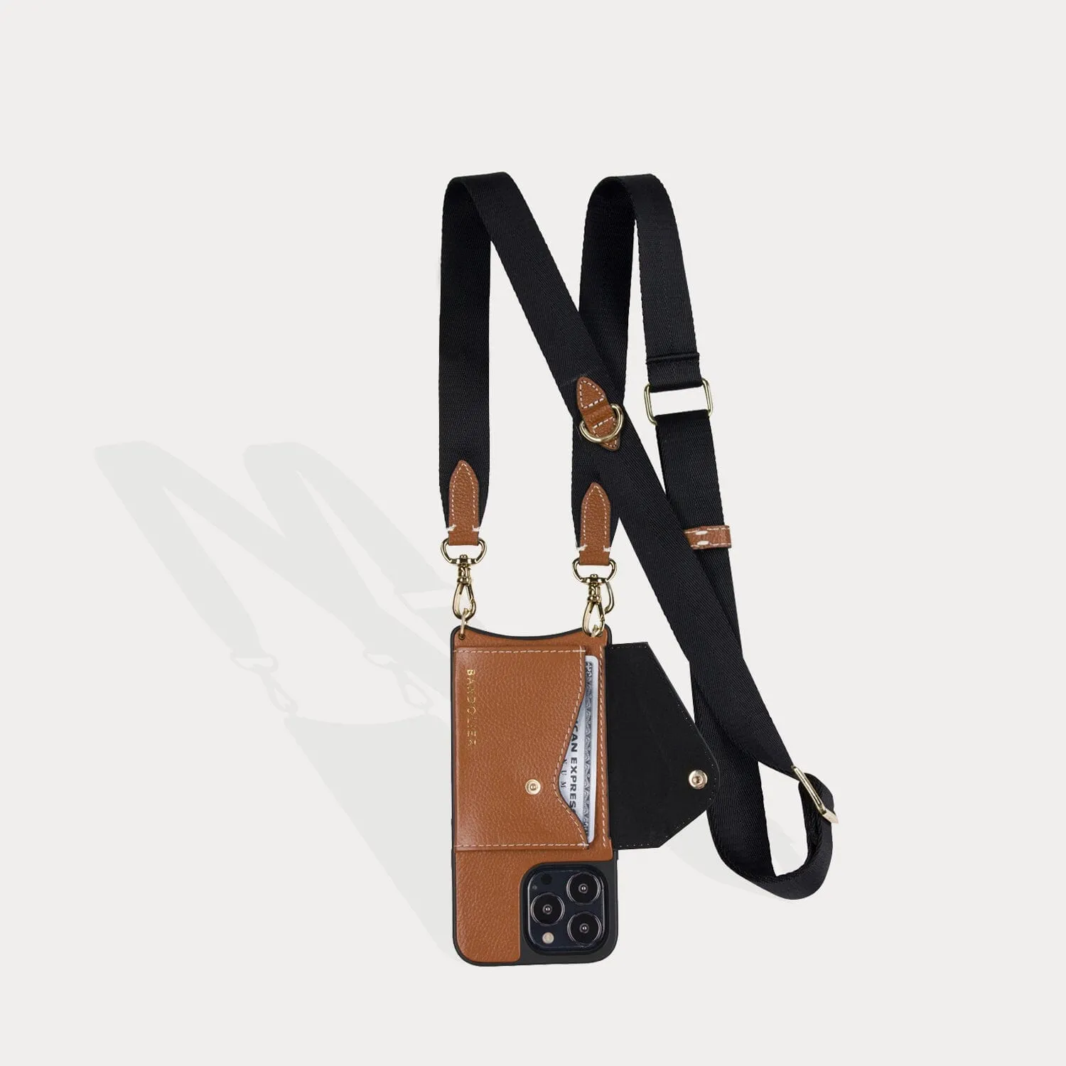 Lauren Leather Crossbody Bandolier - Sienna/Gold