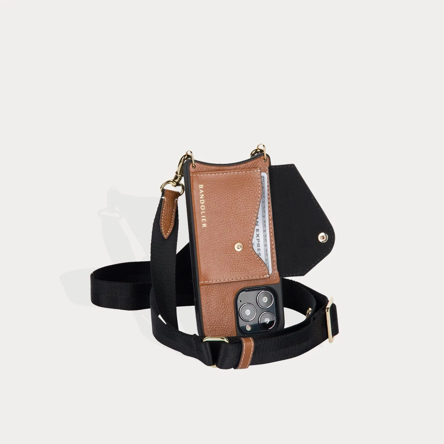Lauren Leather Crossbody Bandolier - Sienna/Gold