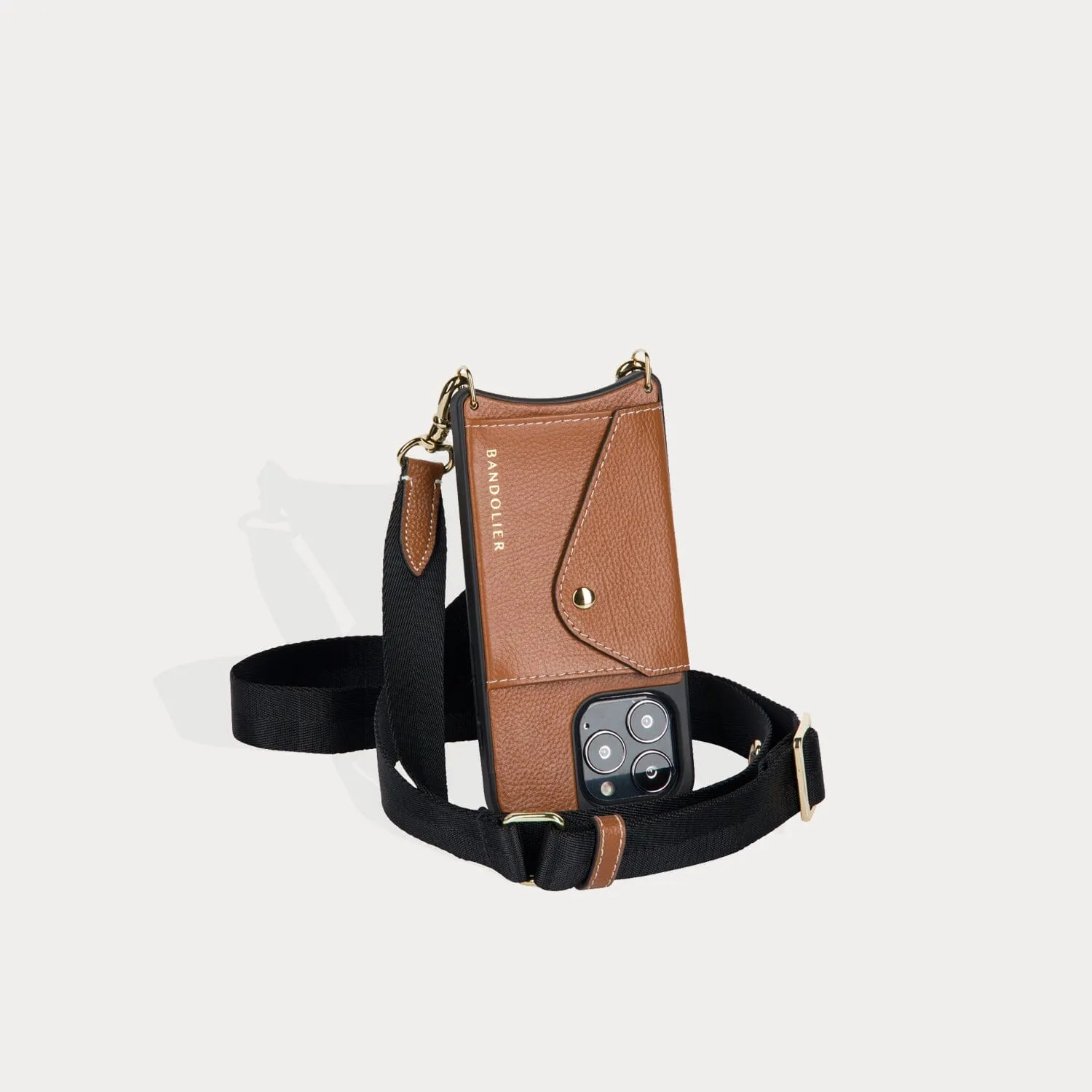 Lauren Leather Crossbody Bandolier - Sienna/Gold