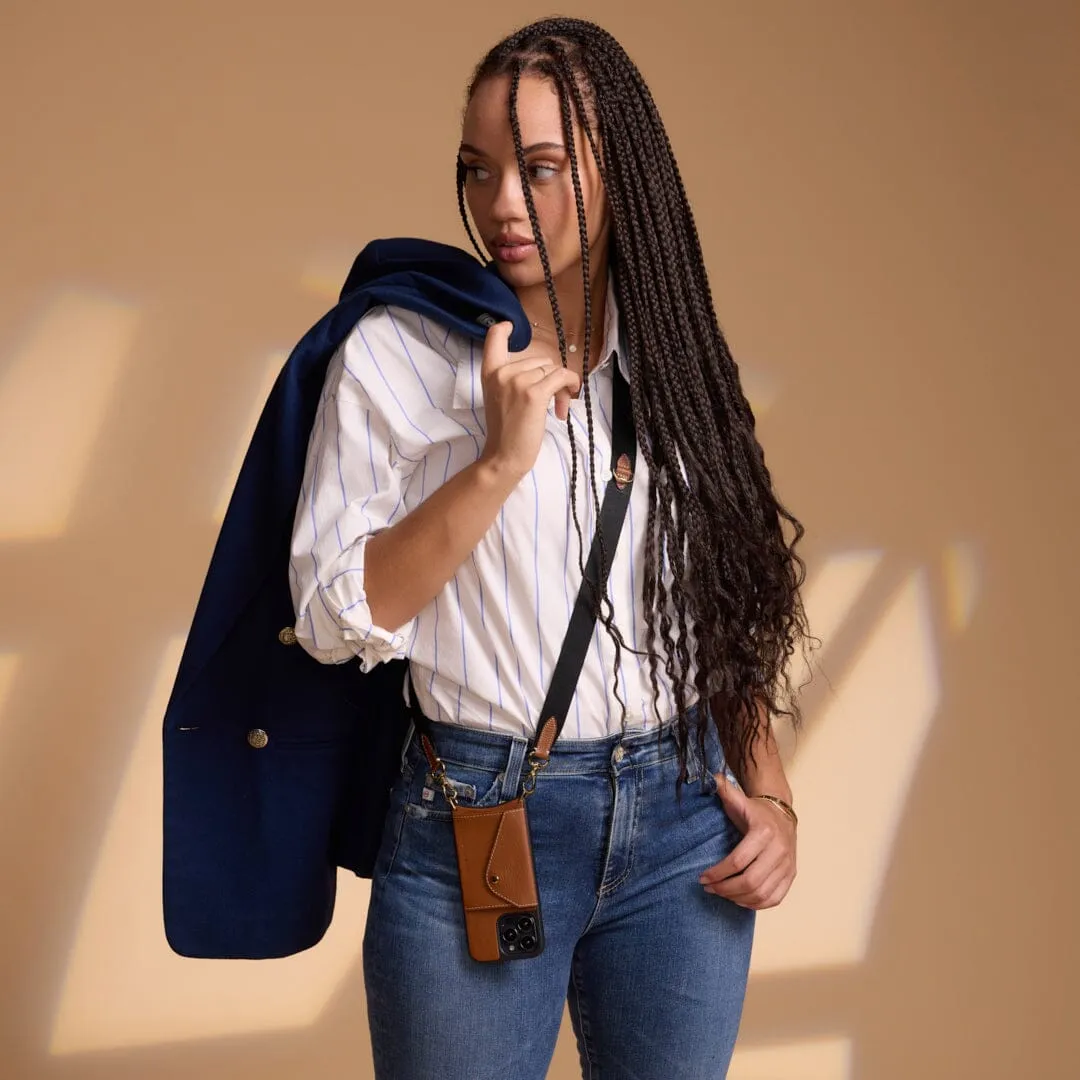 Lauren Leather Crossbody Bandolier - Sienna/Gold