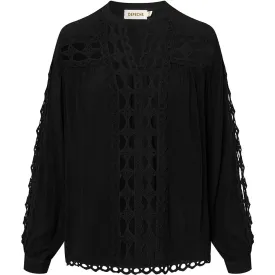 Lea blouse with feminine details / 100068 - Black (Nero)