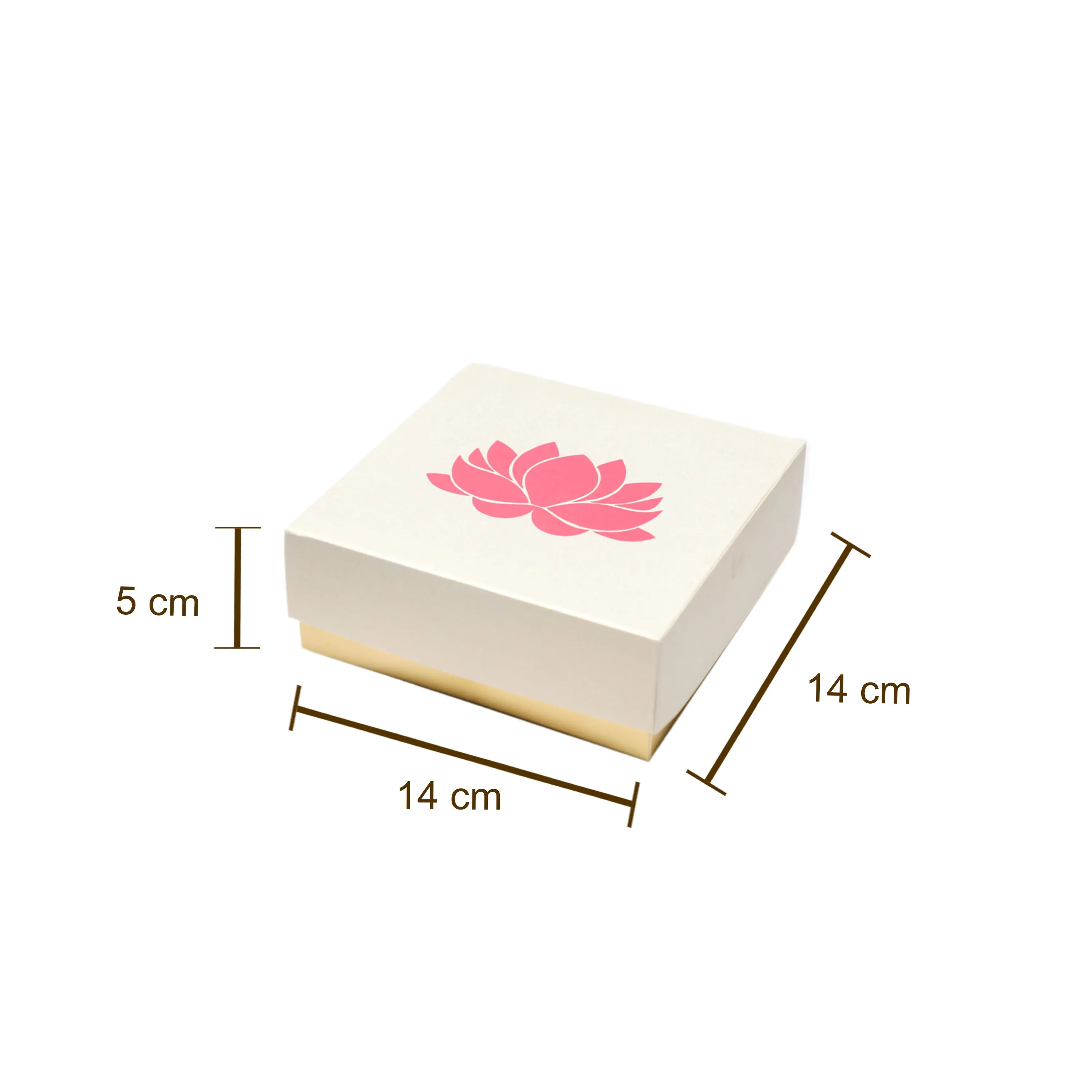 Lotus Printed White Sweet Boxes