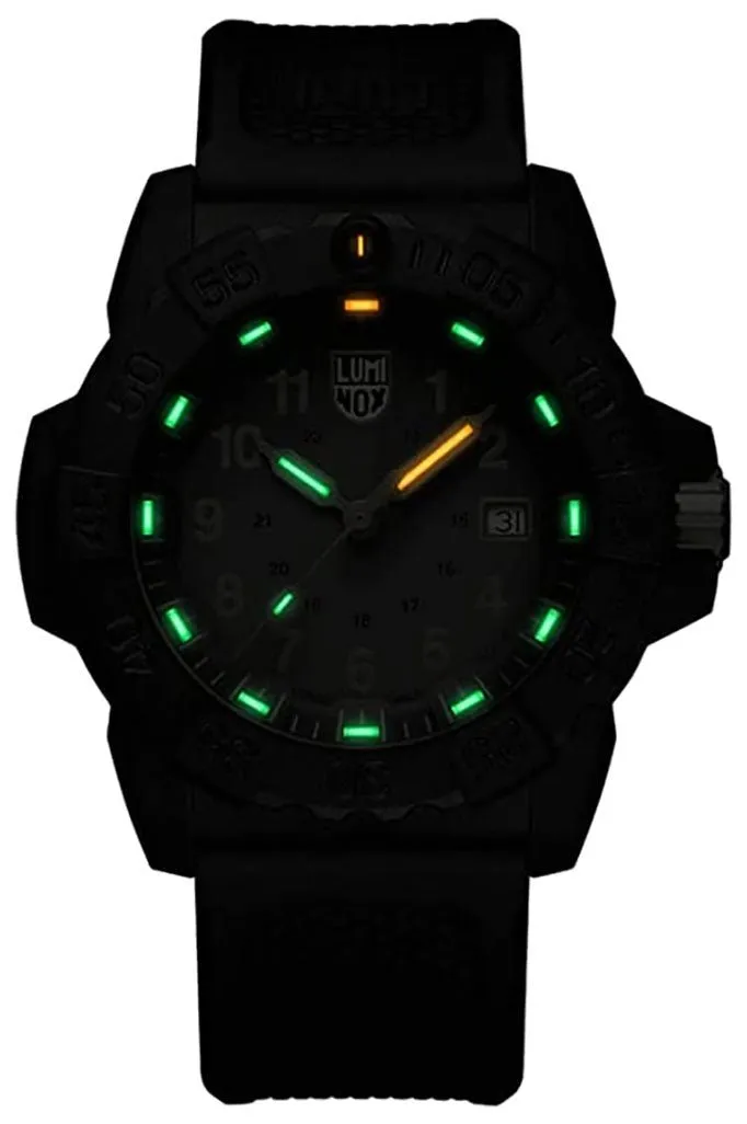 Luminox Navy SEAL CARBONOX Gray Dial Black Rubber Strap Date Divers Quartz Mens Watch XS.3508.GOLD