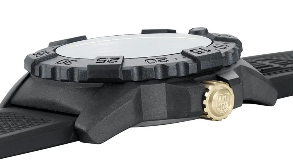 Luminox Navy SEAL CARBONOX Gray Dial Black Rubber Strap Date Divers Quartz Mens Watch XS.3508.GOLD