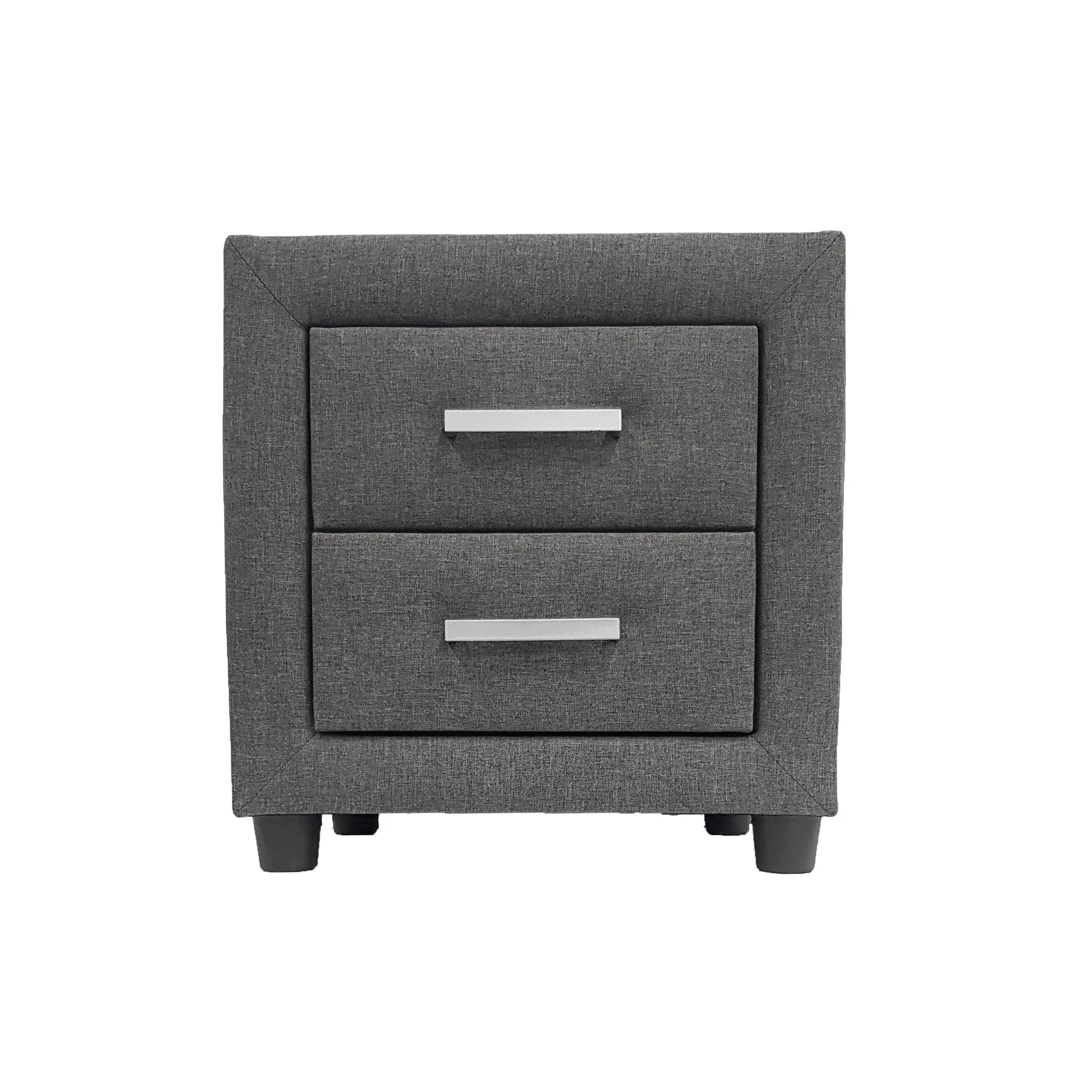 Majestic II Bedside Table Grey Fabric