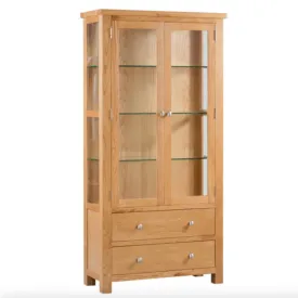 Manor Collection Dorset Oak Glazed Display Cabinet