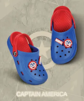 Marvel Captain America EVMK8013K Kids' Casual Clogs | Stylish Clogs for Kids with Durable Anti-Skid Sole, Cushioned Foot Support & Sturdy Build | Ideal for Outdoor Use