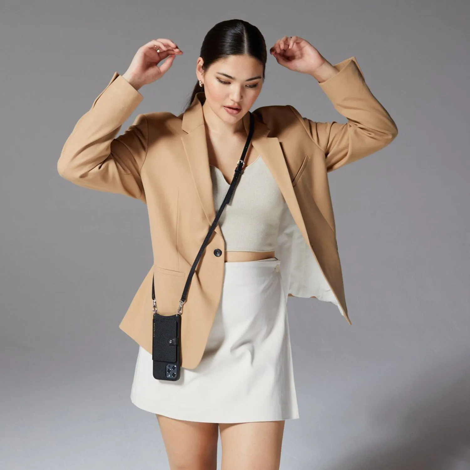Mila MagSafe Charging Crossbody Bandolier - Black/Silver