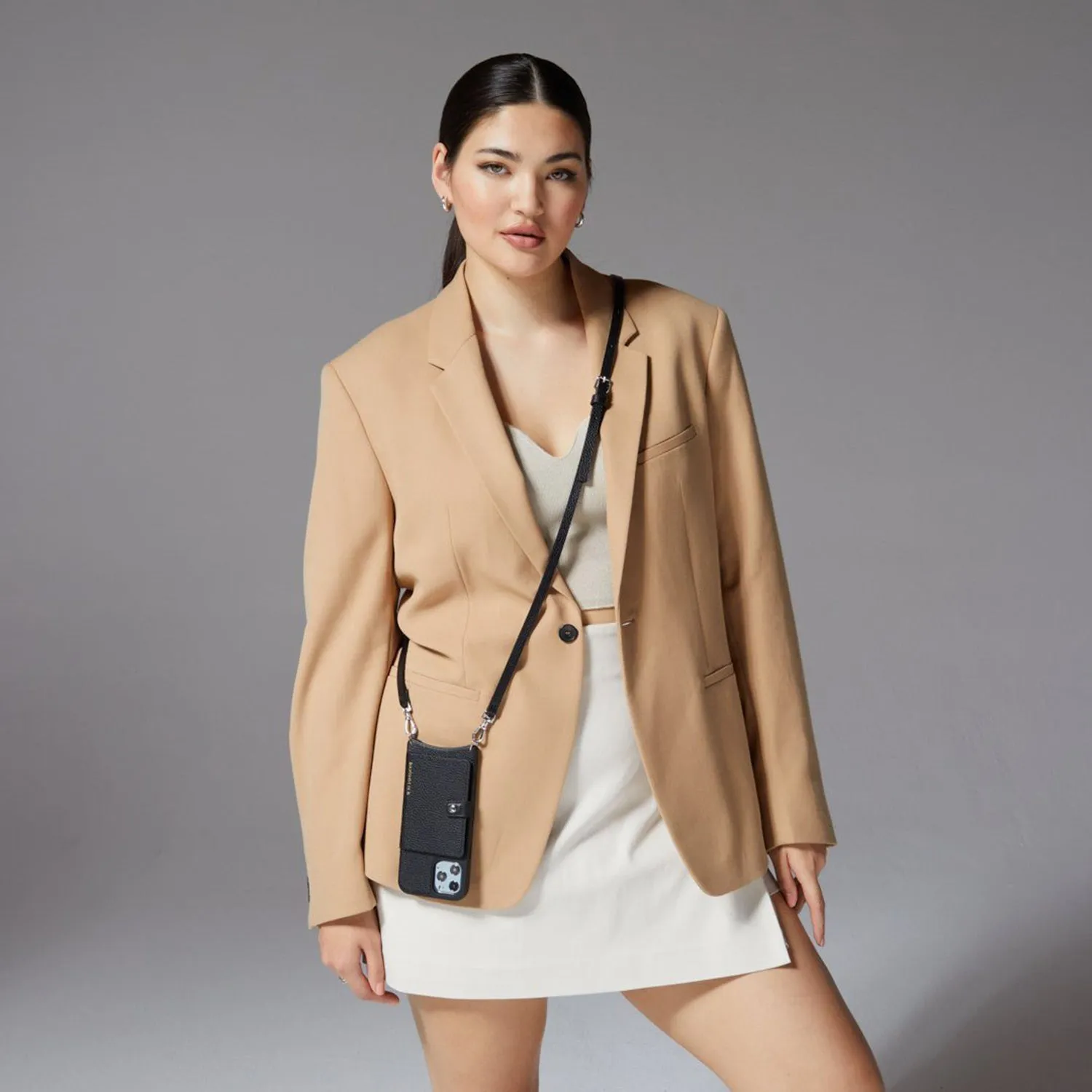 Mila MagSafe Charging Crossbody Bandolier - Black/Silver